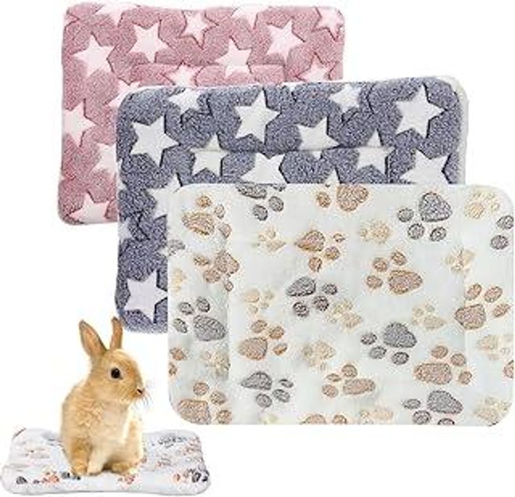 3 Stück Kaninchen Bett, Warme Flauschige Kleintier Plüschbett Meerschweinchen Bett Kleine Tiere Zubehoer für Kaninchen Chinchilla Eichhörnchen ...