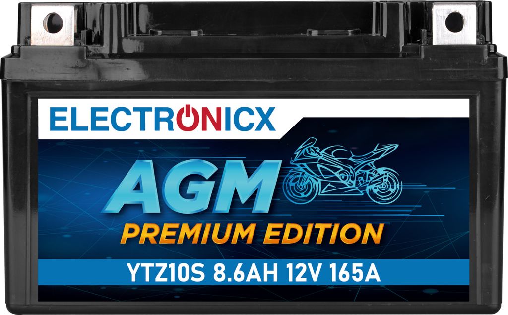 Electronicx YTZ10S AGM Motorradbatterie 12V 9Ah 165A ▶ Produktbild 