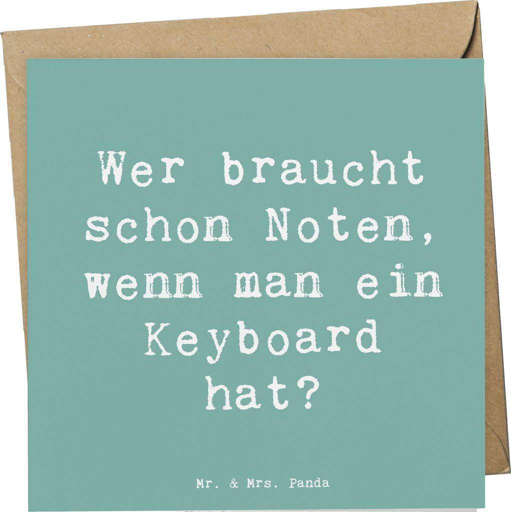 Mr. & Mrs. Panda Glückwunschkarte Spruch Keyboard Freude - Meeresbrise - Geschenk, Sequenzer, Musiker, faltkarte, doppelkarte, Streichinstrumente,...