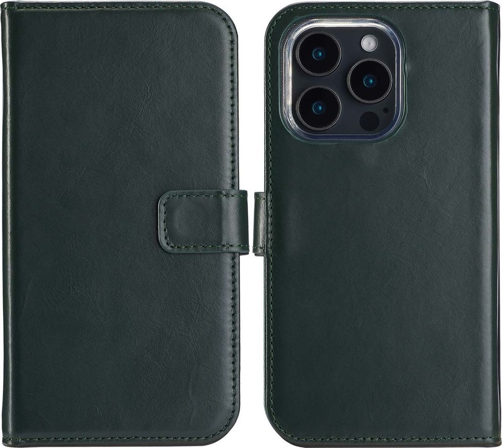 Selencia Echtleder Klapphülle iPhone 16 Pro Max - Grün