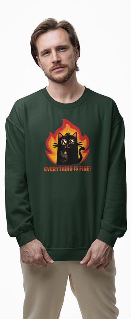 D&B Design Uni Pullover SWEB00004 Everything Waldgrün-Größe 2XL