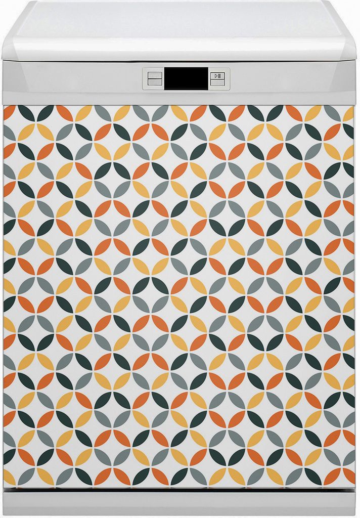 Geschirrspüle Magnet für Spülmaschine Magnetmatte Küche Magnete Dekorative 60x80 cm - Geometrische Kreise