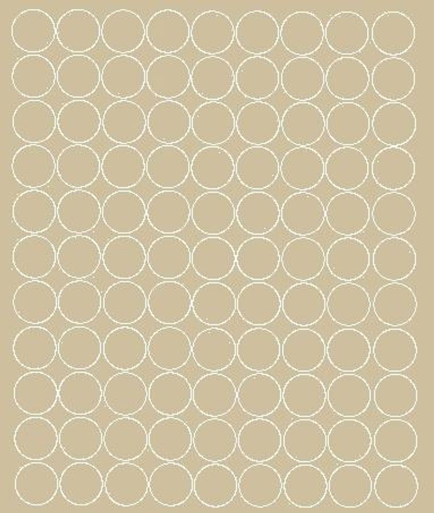 Runde Aufkleber, 4 cm Durchmesser, Punkte, 99 Stück, beige matt
