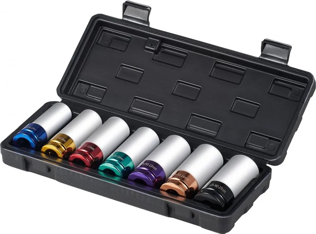 Coffret de douilles à chocs pour écrous d'essieu - Set de 7 pièces 1/2" - 11