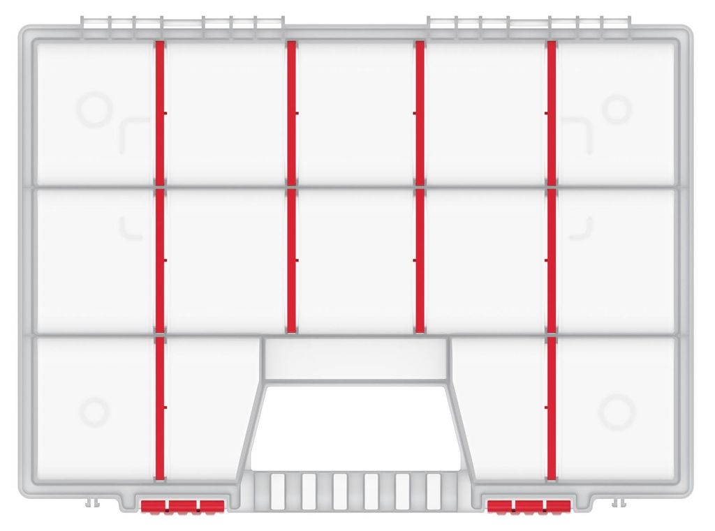 Werkzeug Organizer Pro transparent mit Trennfächern XL