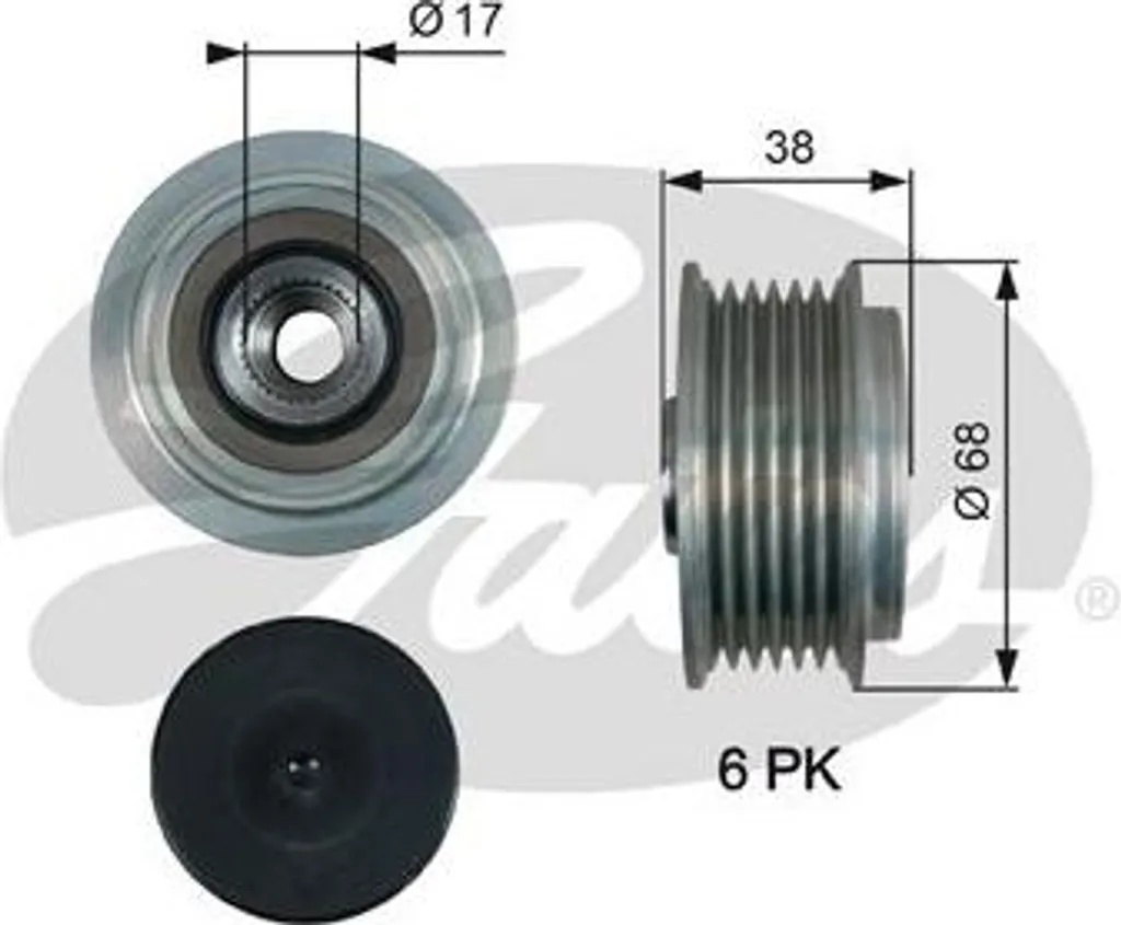 Roue libre alternateur Gates OAP7185 pour Toyota et Kia Carens