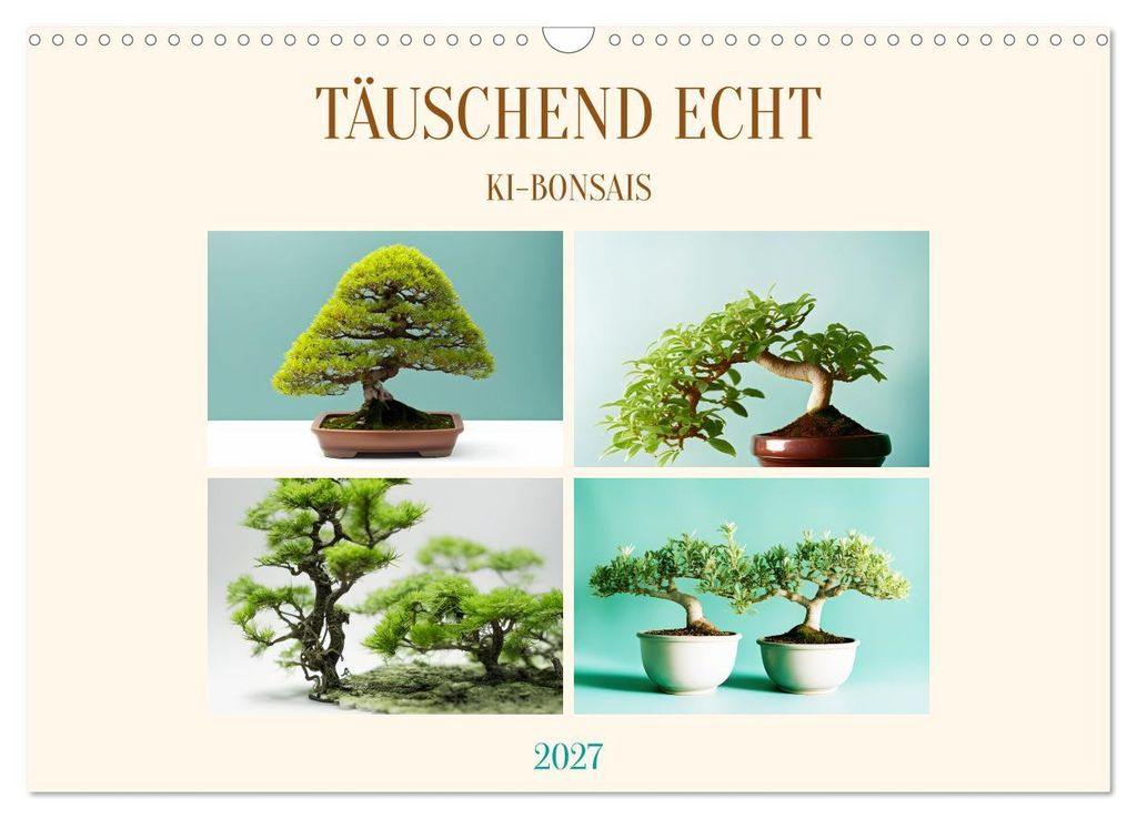 Täuschend echt KI-Bonsais (Wandkalender 2027 DIN A3 quer), CALVENDO Monatskalender