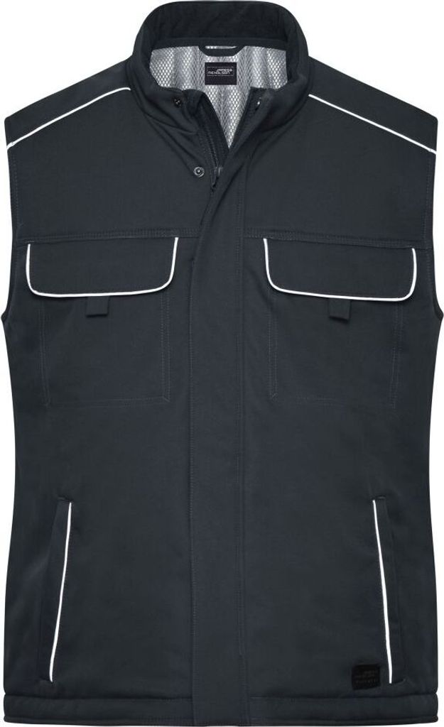 Workwear Softshell Padded Vest - SOLID - carbon, Gr. 4XL Produktbild 