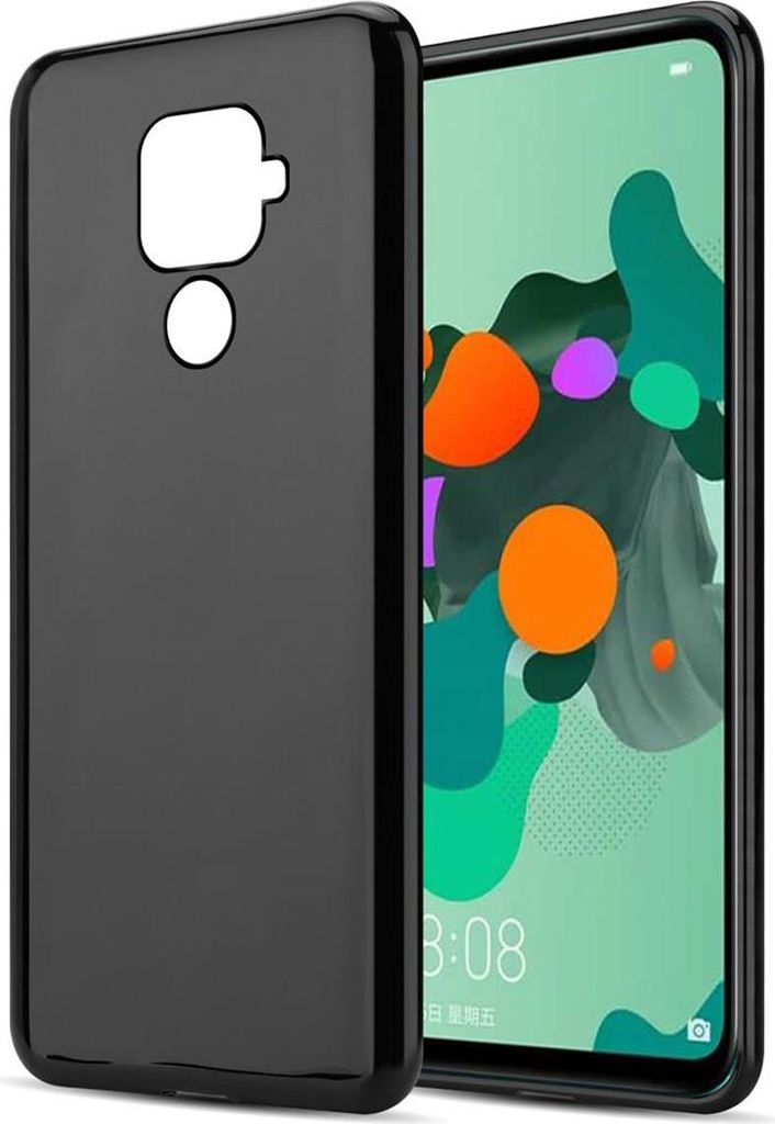 Cadorabo Hülle für Huawei MATE 30 LITE Schutz Hülle in Schwarz Schutzhülle TPU Silikon Cover Etui Case