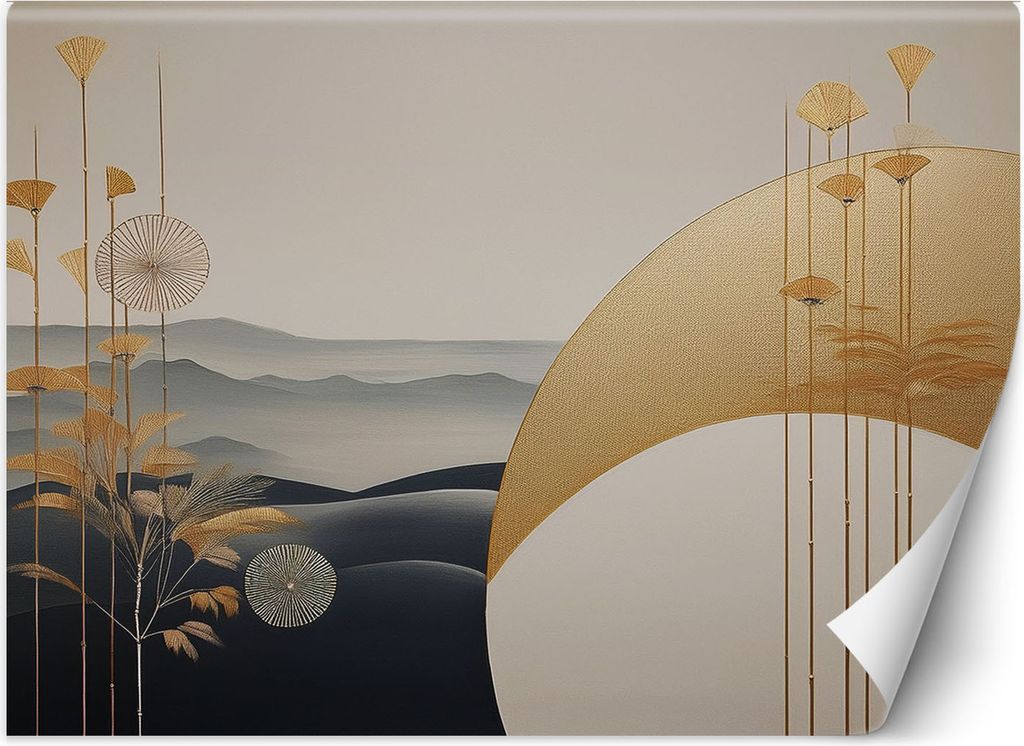 Vlies fototapete Boho-Landschaft 400x280 cm Feeby Beige inkl. Kleber einfache Montage