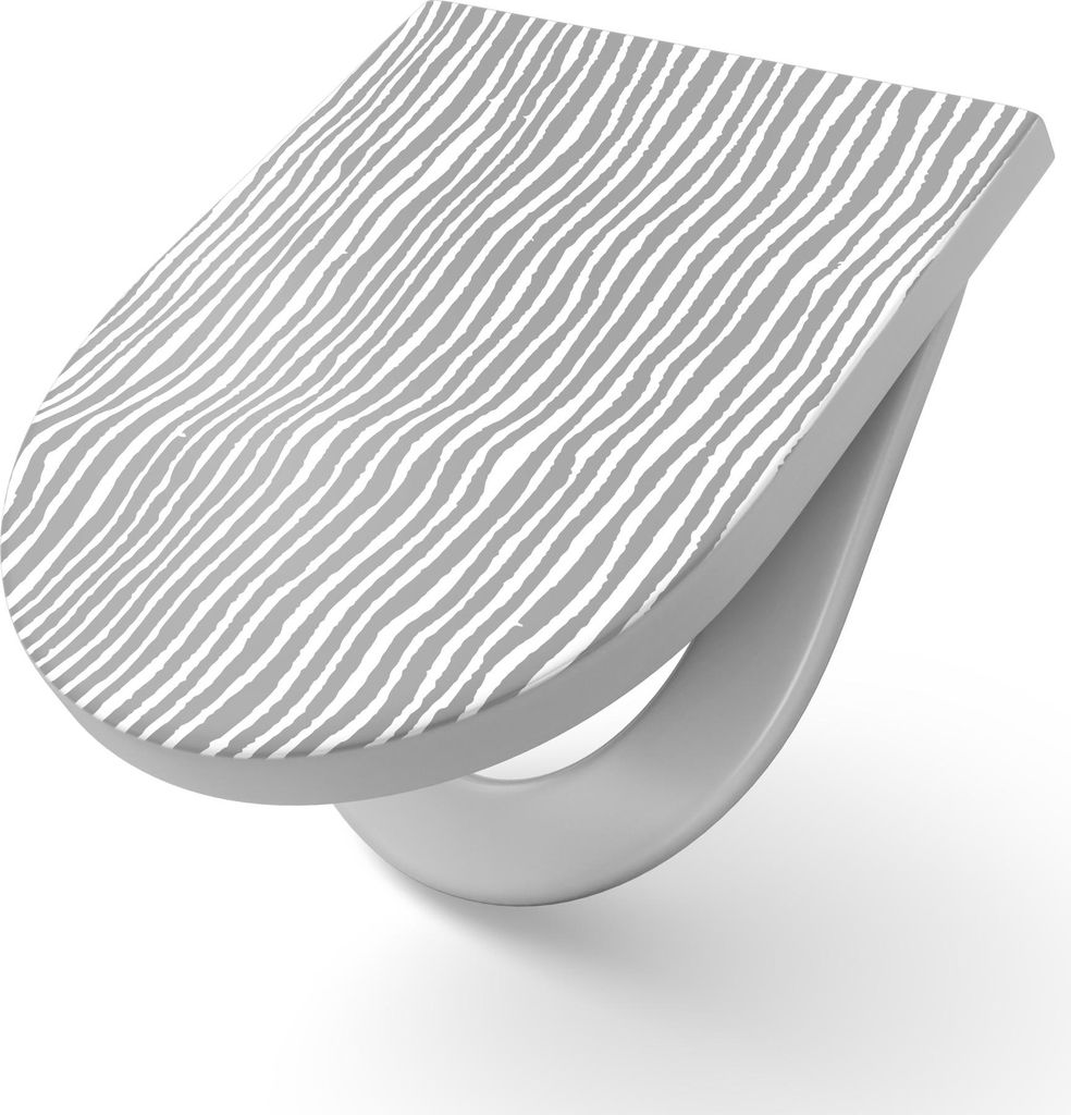 DEQORI WC-Sitz Duroplast 36,4x45,4 cm 'Die Minimalwelle' Toilettensitz WC-Brille Design