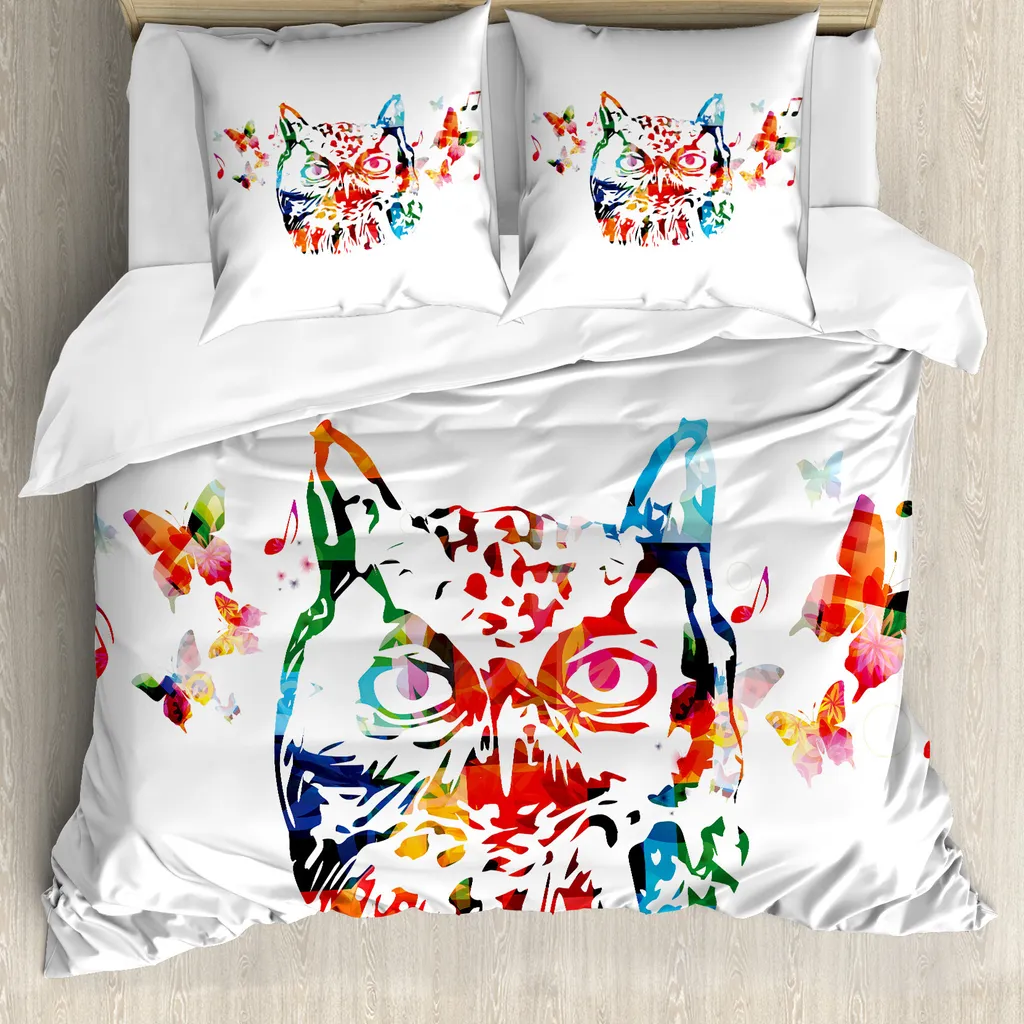 ABAKUHAUS Northwoods Lenzuolo con Angoli, Monti Invernali, Morbido Tessuto Decorativo da Letto Tasca Elastica a Tutto Tondo, 135 x 190 cm, Multicolore