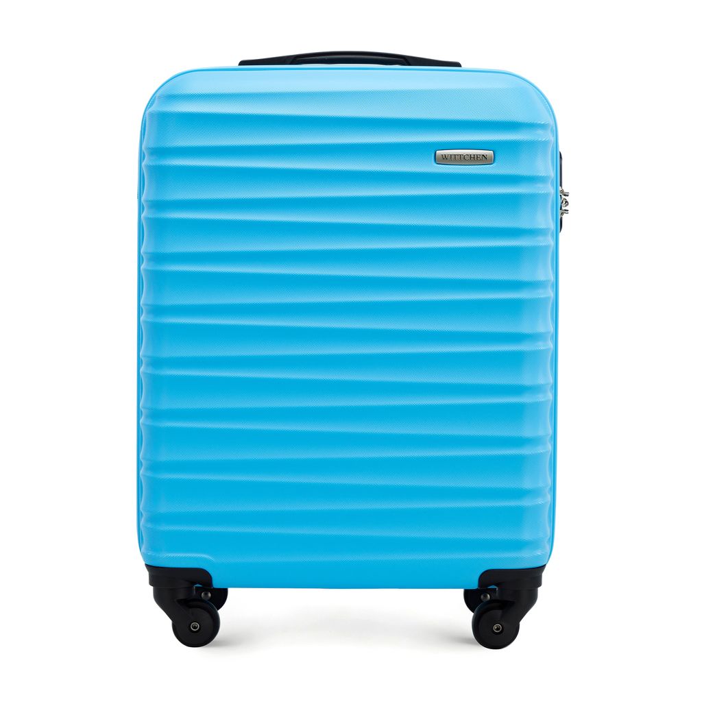 WITTCHEN GROOVE Line lijn Kleine koffer handbagagekoffer Reiskoffer Handbagage Stevige bagage Harde ABS Cijferslot Telescopisch handvat 4 zwenkwielen Maat S Oranje KLM/Transavia/easyJet