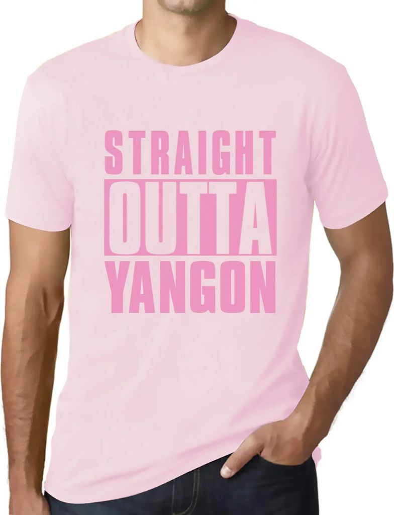 Herren Grafik T-Shirt Direkt aus Yangon – Straight Outta Yangon – Öko-Verantwortlich Vintage Jahrgang Kurzarm Lustige Druck Geburtstag Geschen...