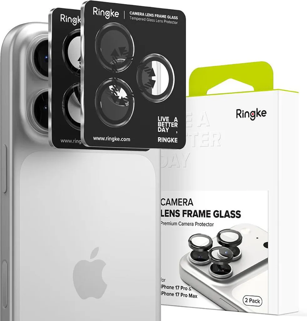 Anelli Protezione Fotocamera Ringke iPhone 17 Pro / Pro Max Black