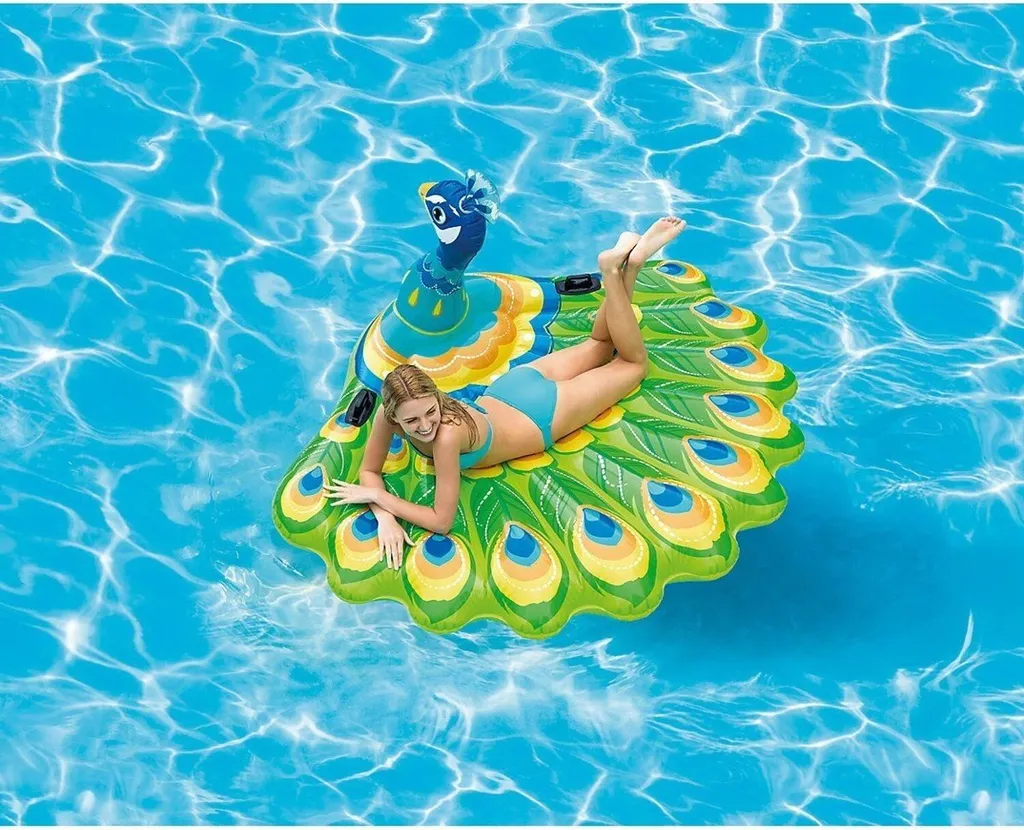 Île gonflable INTEX Paon PEACOCK - Grand matelas de piscine confortable - 16