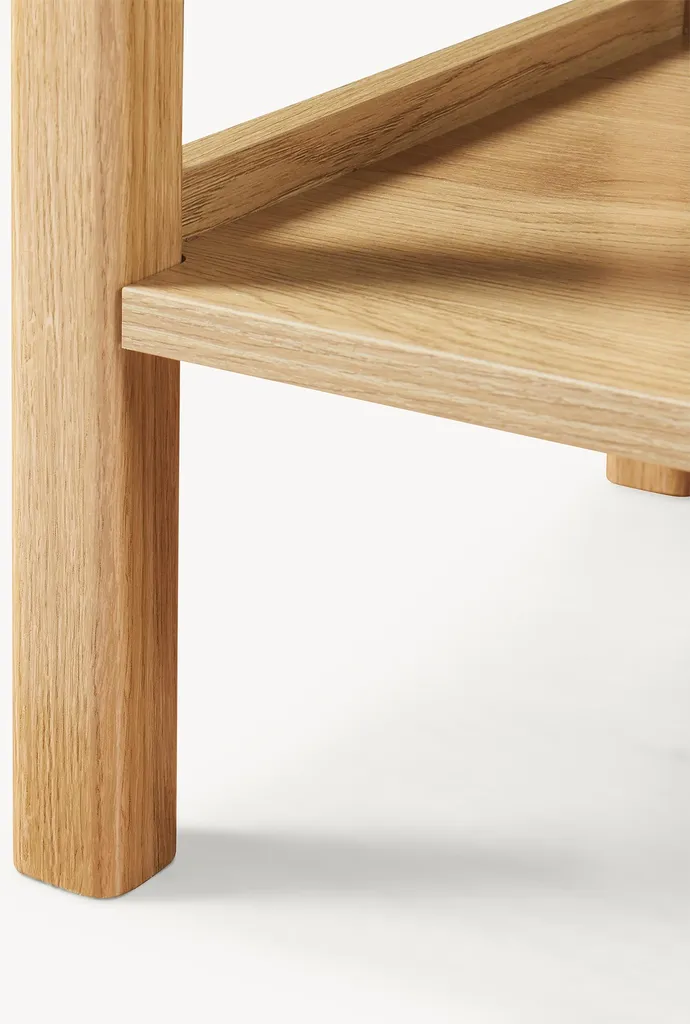 Console compacte Ferrersp chêne et sable pour optimiser votre entrée - 12