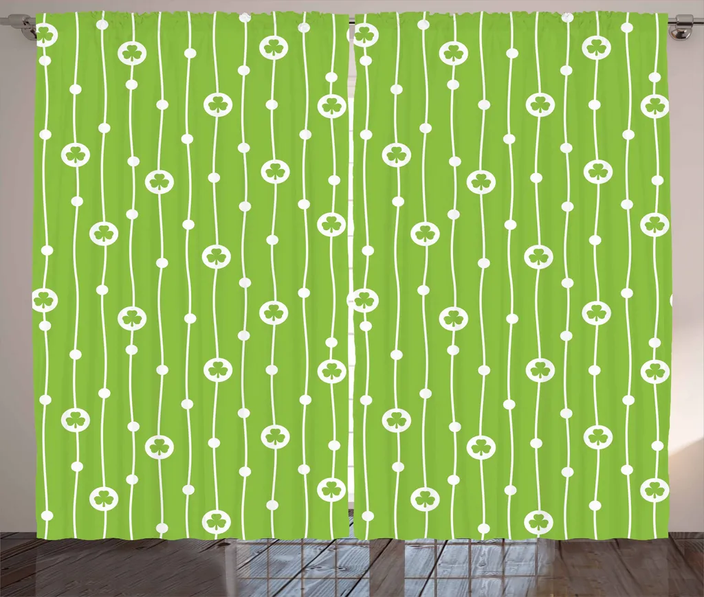 Rideau occultant pour grande fenêtre, style trèfle irlandais 280x225 cm