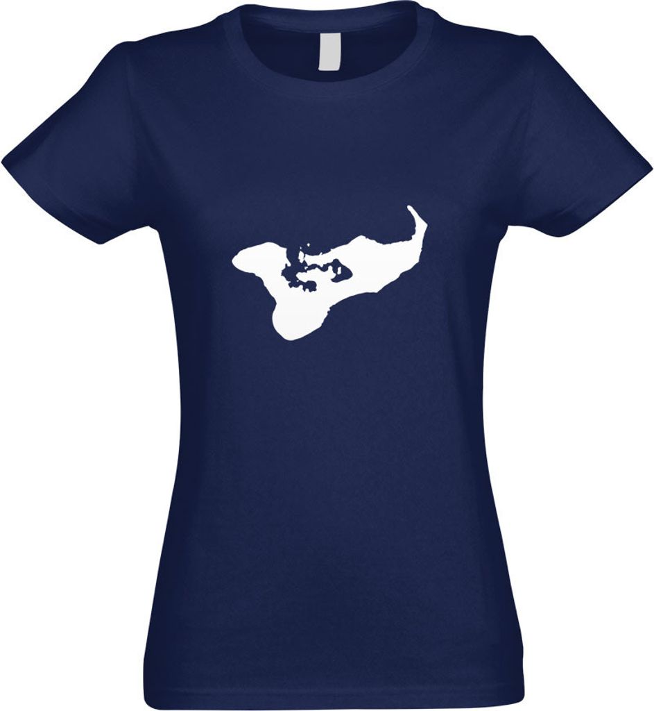 Kiwistar - T-Shirt tailliert - Damen - Navy - Tonga Umriss Kontur - mit Motiv Bedruckt - Funshirt Design - Sport - Freizeit - Damen - L