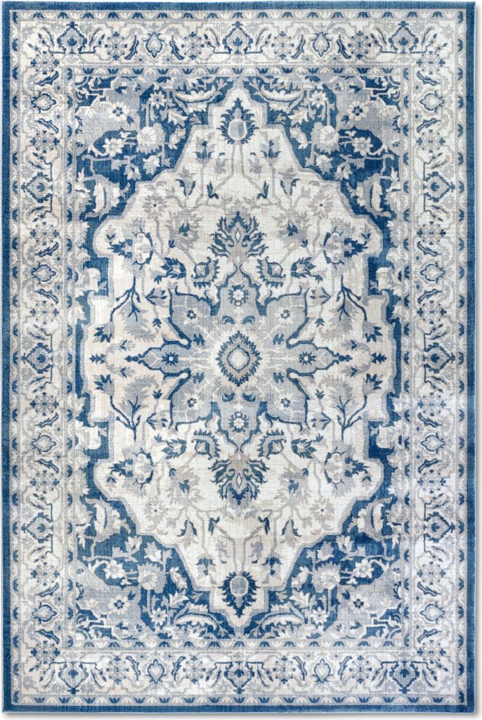 Villeroy & Boch 1869 Kurzflor Teppich Gabrielle Creme Blau