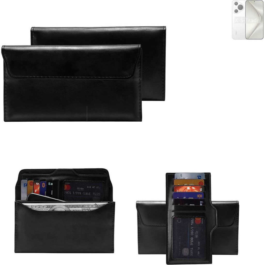 K-S-Trade Handy Hülle kompatibel mit Huawei Pura 70 Schutz Hülle Tasche Schutz Case Handytasche Kunstleder schwarz, 1x