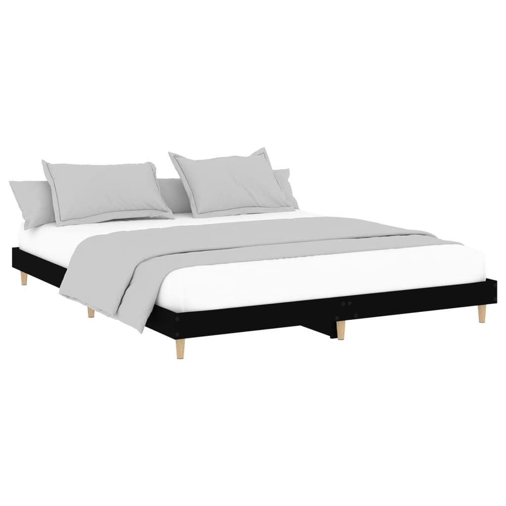 "im Sonderangebot"Bettgestell - CLORIS - Doppelbett - Robust und langlebig - ohne Matratze Schwarz 180x200 cm - Einfache Montage - Holzwerkstoff -...