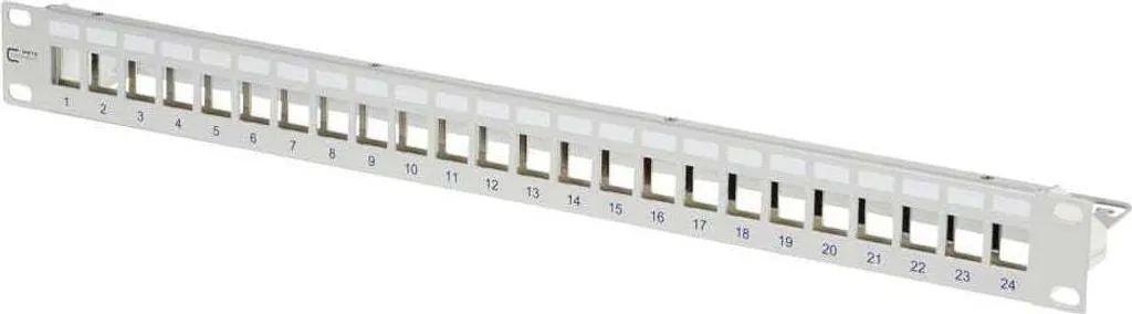 Patch Panel 24 Porte Keystone METZ CONNECT 1U Schermato Grigio
