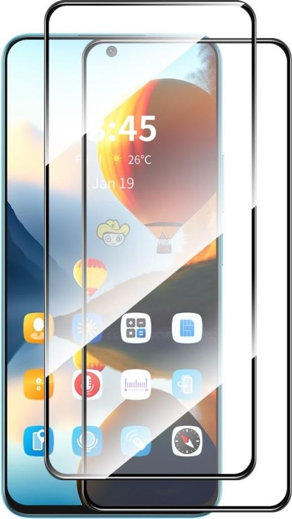 OPPO Reno11 F 5G Displayschutz - Full-Cover Panzerglas Doppelpack - Schwarz