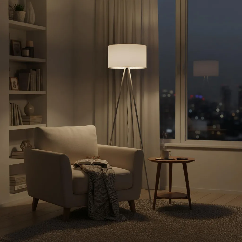 Braytron lampada da terra a 3 gambe 155cm E27 moderna con paralume lampada da terra soggiorno uplighter bianco