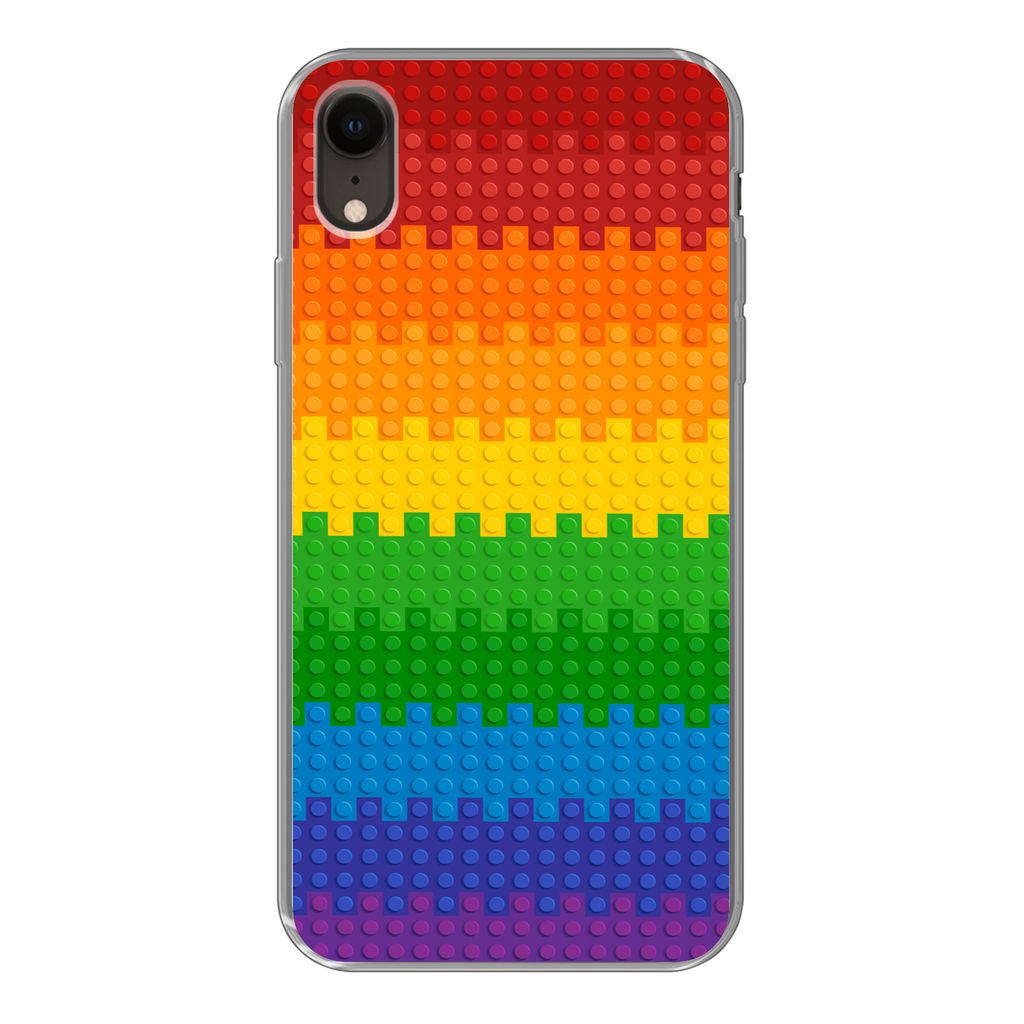 MuchoWow Handyhülle Schutzhülle Hülle für iPhone XR Patoon - Regenbogen Silikon Softcase Handy Hülle - Schutzdeckel