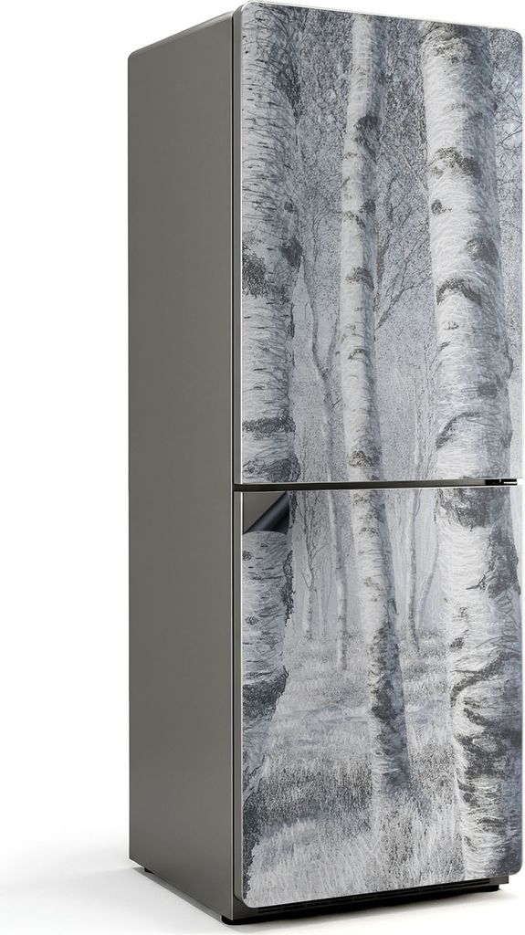 Waldlandschaft mit Bäumen – Magnetische Kühlschrank Abdeckung – Dekorfolie magnetisch Küche – Kühlschrank Magnet Deko – selbstklebende ...