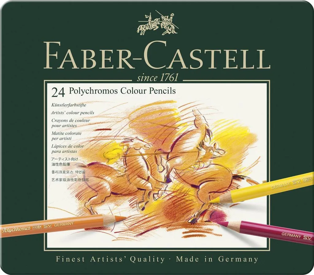 Faber-Castell Polychromos Crayons à Mine Grasse Haute Résistance x24