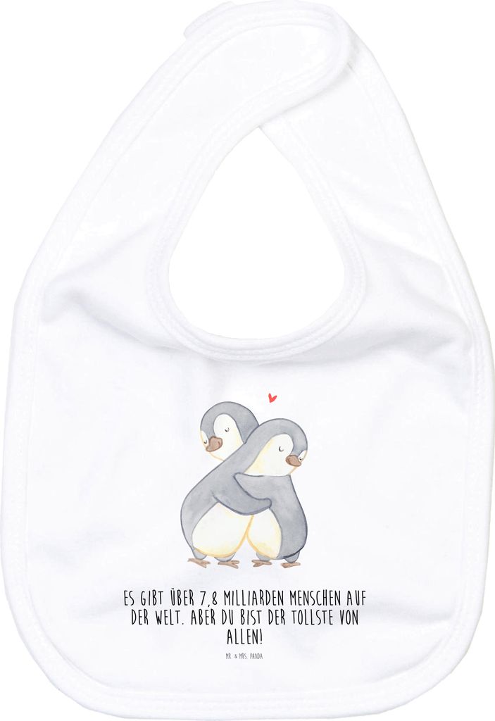 Mr. & Mrs. Panda Lätzchen Pinguine Kuscheln - Weiß - Geschenk, Babylätzchen, Freund, Sabberlätzchen, Für Babys, Frauen, Hochzeitstag, Freundin...
