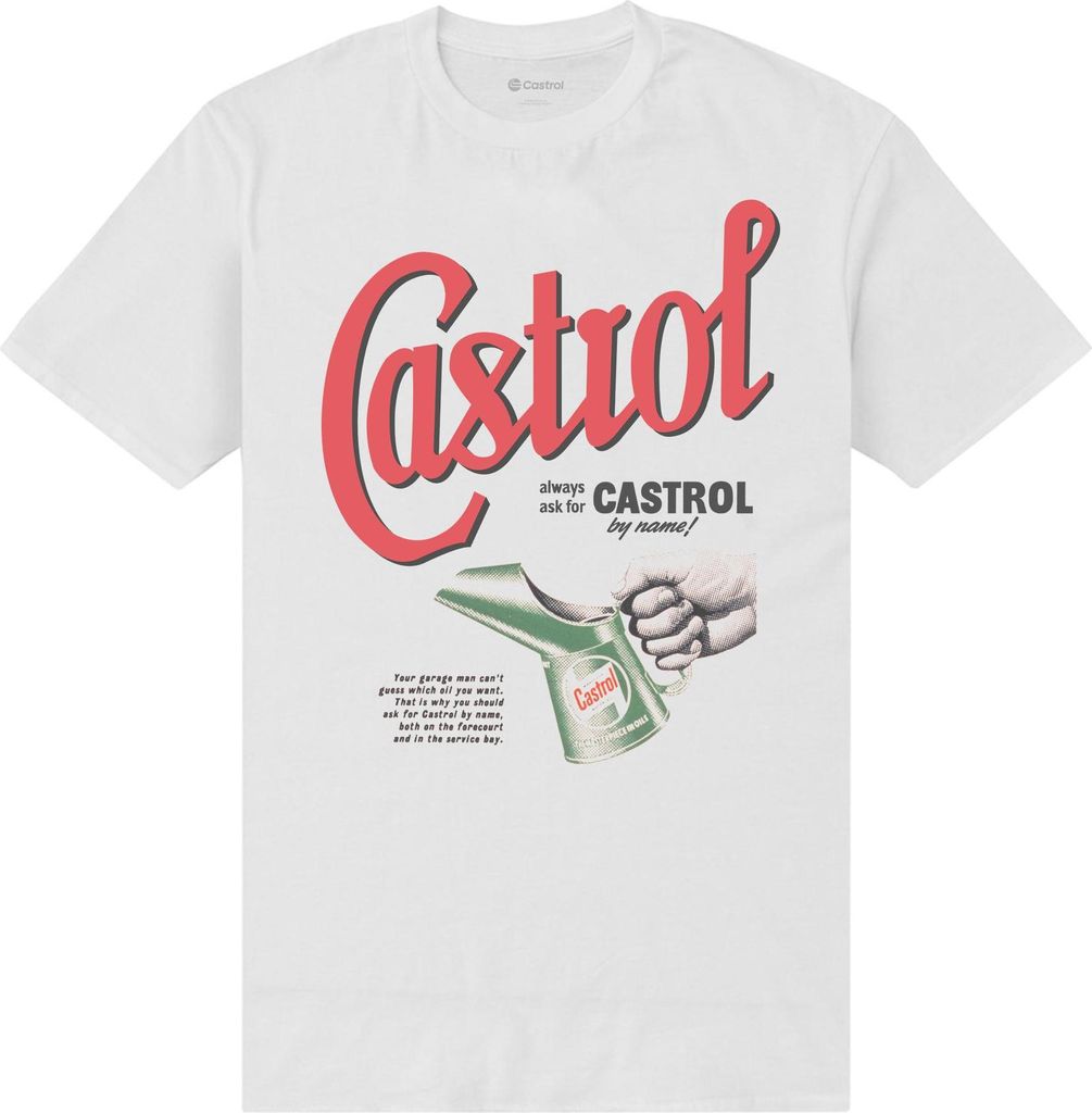 Castrol - "By Name" T-Shirt für Herren/Damen Uni PN383 (4XL) (Weiß)