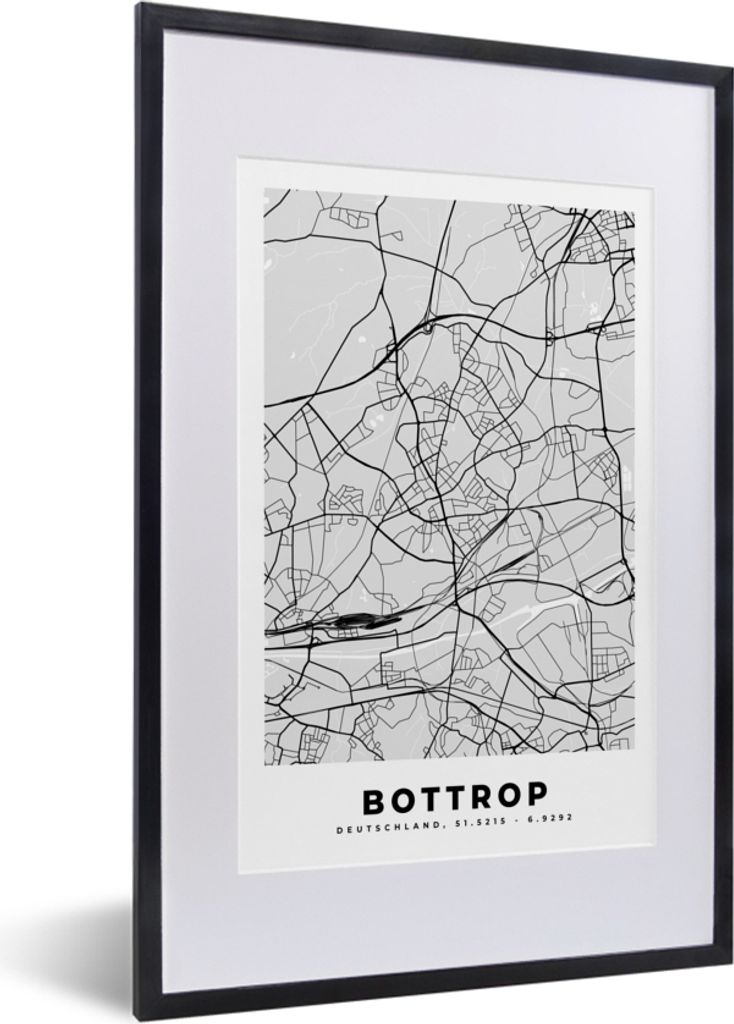 MuchoWow® Gerahmtes Poster Deutschland - Karte - Bottrop - Produktbild 