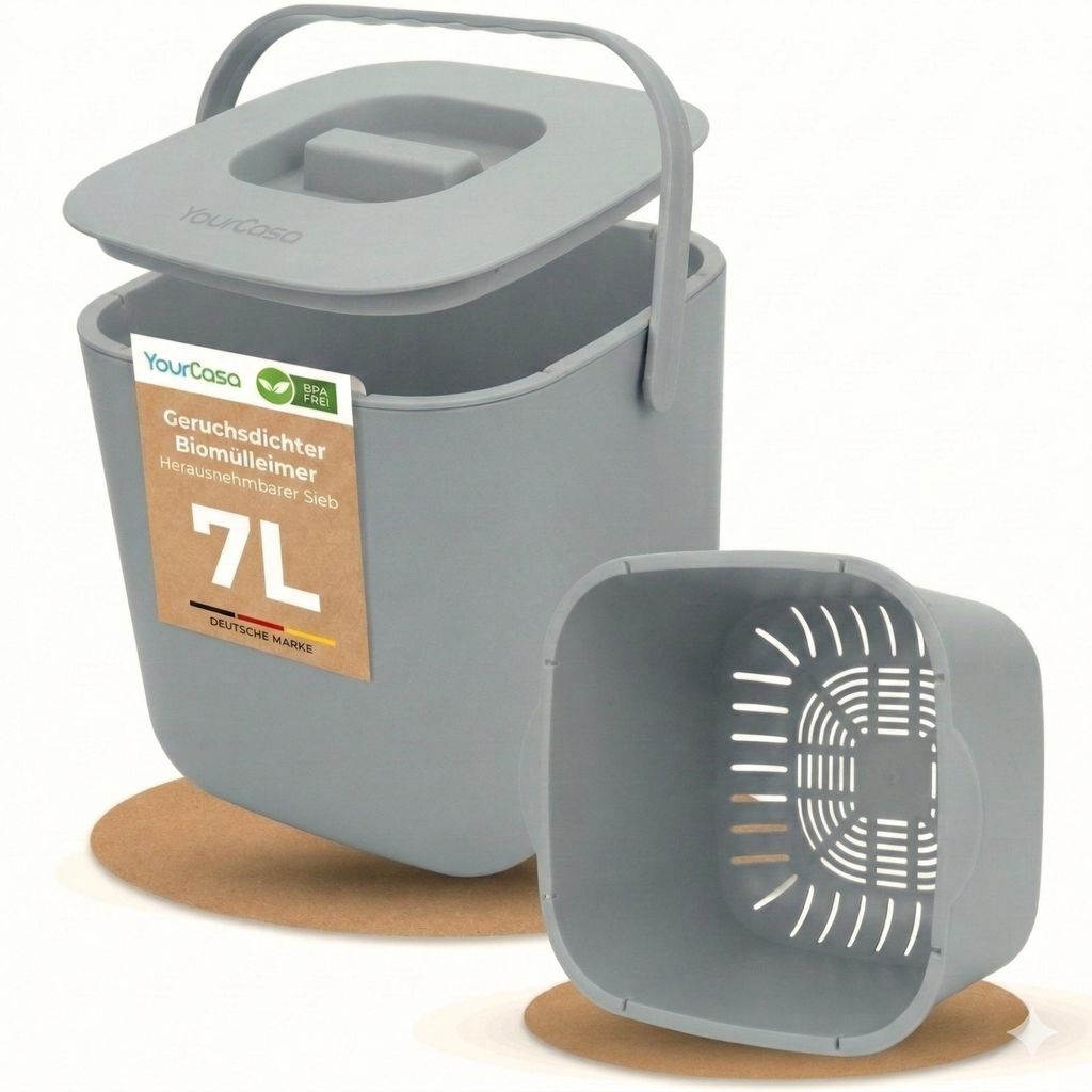 YourCasa® Poubelle à déchets biologiques Cuisine Seau à Image du produit 