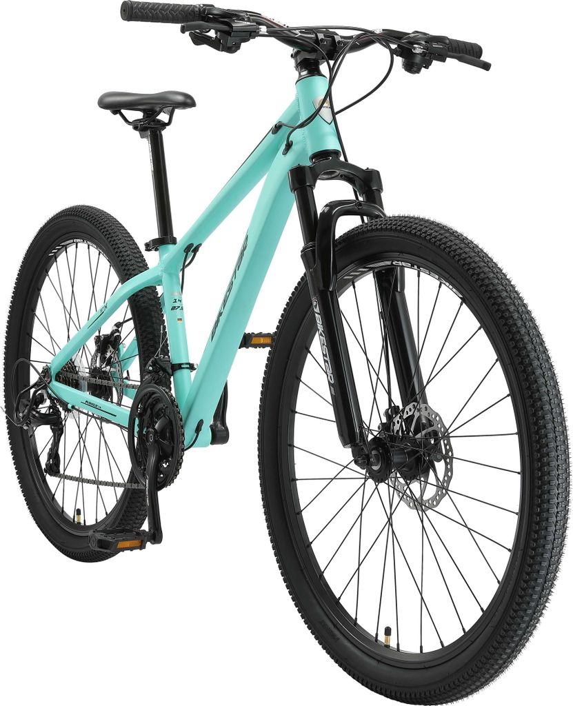 BIKESTAR Alu Mountainbike 27.5 Zoll | 21 Gang Hardtail Sport MTB 14 Zoll Rahmen Scheibenbremse Federgabel | Mint