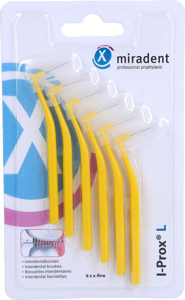 Miradent Interdentalbürste I-Prox L 0,5 mm gelb 6 St