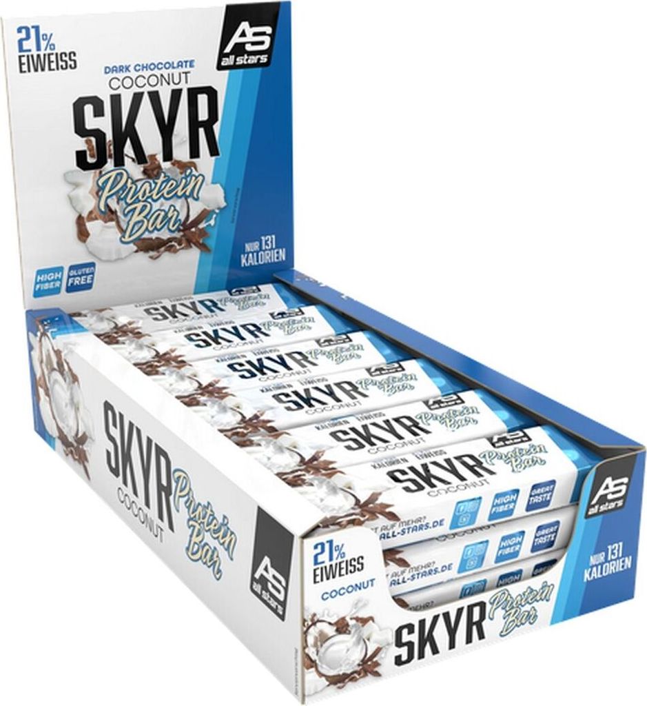All Stars Skyr Protein Riegel- 24 Riegel a 35 g Dark Chocolate Coconut