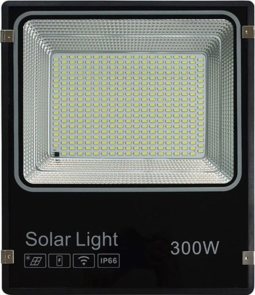 Éclairage Solaire Extérieur 300W pour Jardin et Cour Panneau Argent 6000K