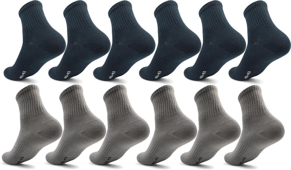 12 Paar Herren Sport Sneaker Socken Quarter Socks Produktbild 
