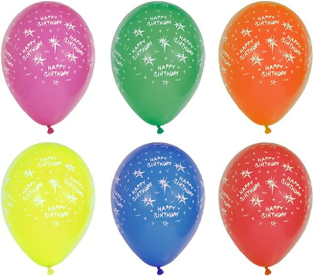 Ballons de baudruche anniversaire Happy Birthday multicolores PAPSTAR