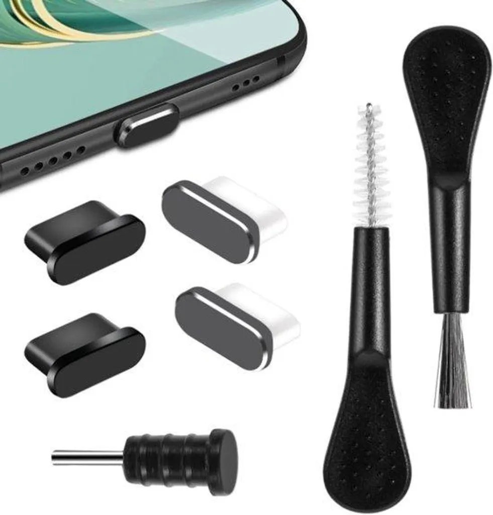 Kit Nettoyage USB-C 7 Pièces en Aluminium et Silicone pour iPhone 15/16