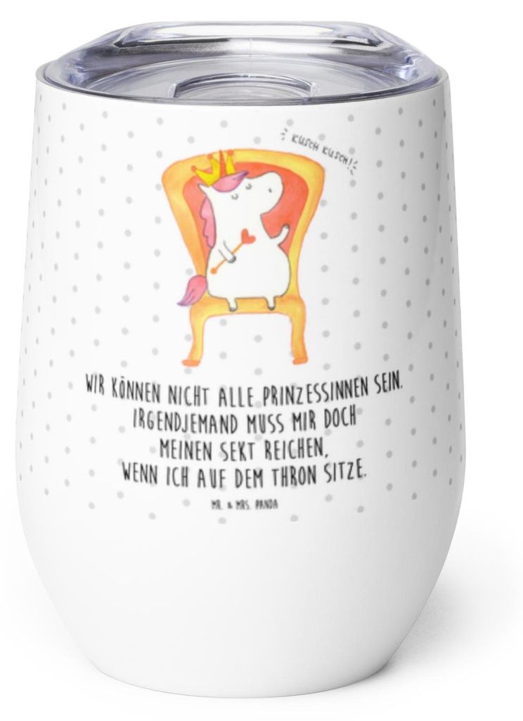 Mr. & Mrs. Panda Thermobecher Einhorn König - Weiß - Geschenk, Kaiser, Krone, Präsident, thermosbecher, Unicorn, Isolierbecher, kaffee tasse, Pr...