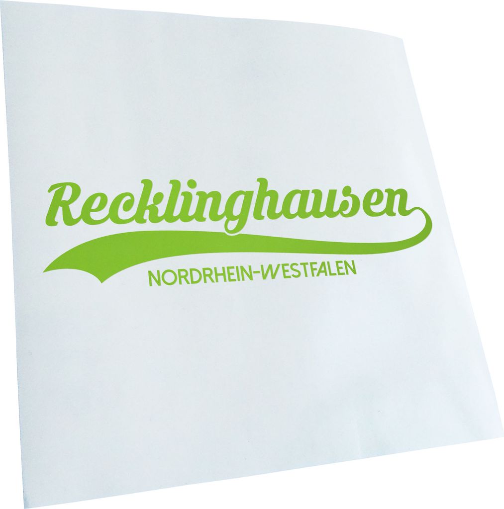 Kiwistar - Autoaufkleber - Recklinghausen NRW - Lindgrün - 50x13cm - Aufkleber für Auto, Laptop, Fahrrad, LKW, Motorrad Mehrfarbig JDM Decal Racing