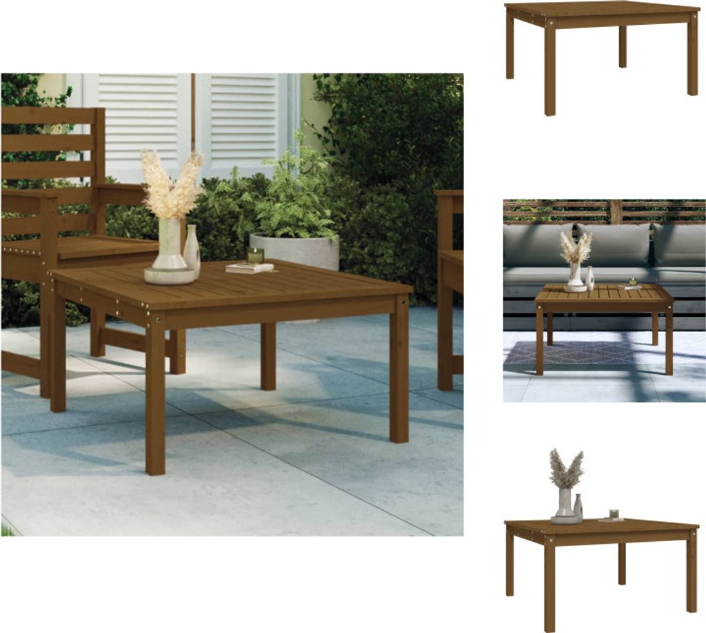 vidaXL Gartentisch Honigbraun 82,5x82,5x45 cm Massivholz Kiefer - Gartentische