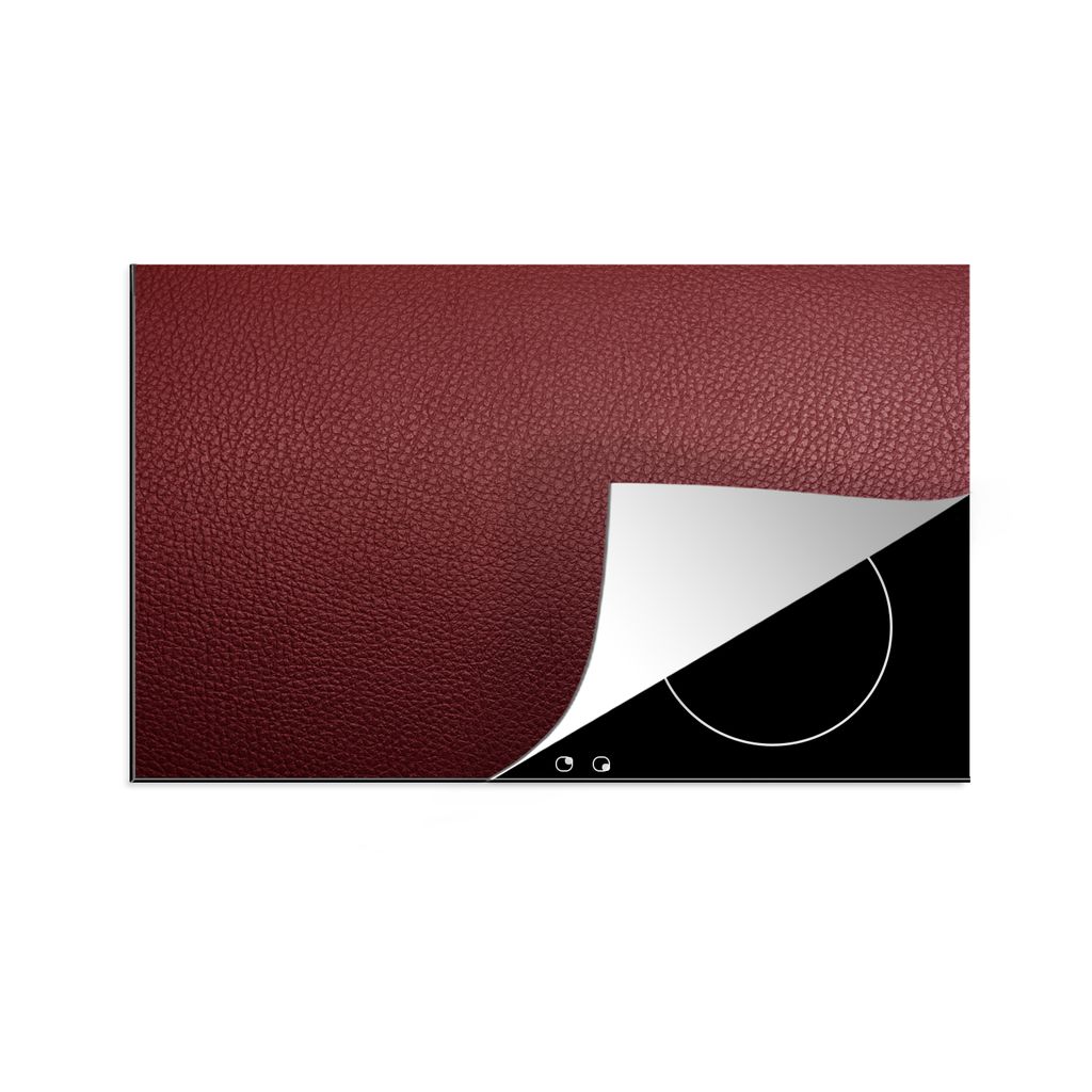 KitchenYeah Herdabdeckplatte Leder - Lederoptik - Rot - Leicht , 81x52cm, Küche Deko, Glaskeramikkochfeld Herdabdeckung, Abdeckplatte fùr Kochfeld