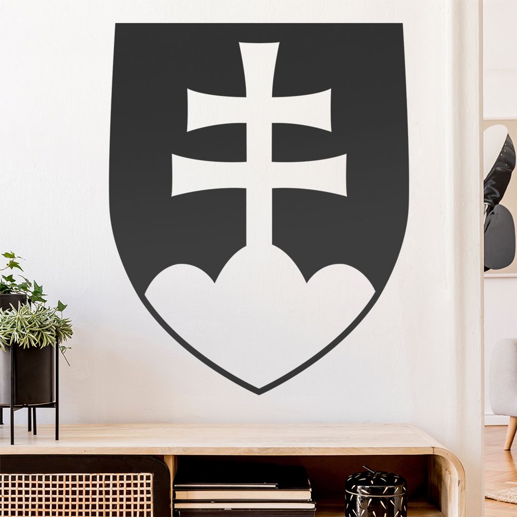 Slowakei Wappen Wandtattoo Wandaufkleber Wall Sticker - Dekoration, Küche, Wohnzimmer, Schlafzimmer, Badezimmer