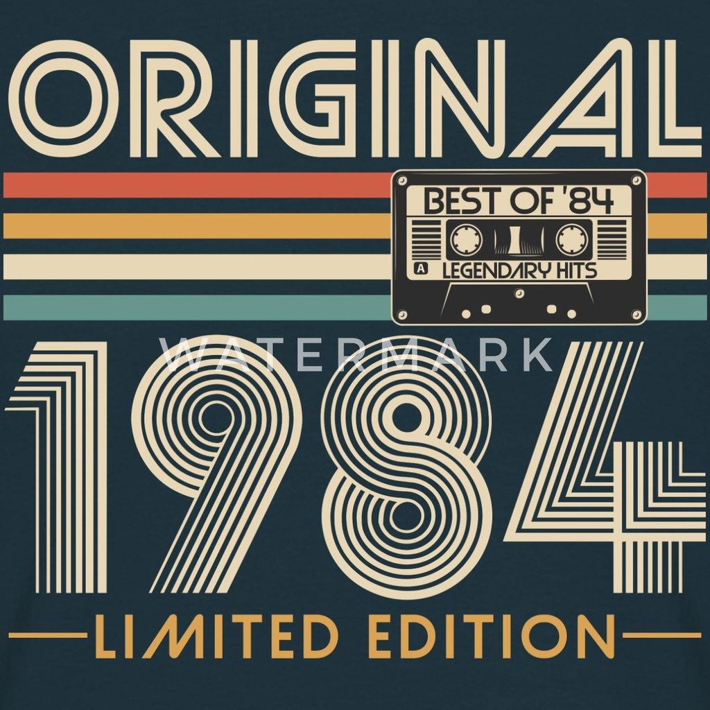Spreadshirt Retro Best of 1984 Limited Edition 40. Geburtstag Männer T-Shirt, L, Navy