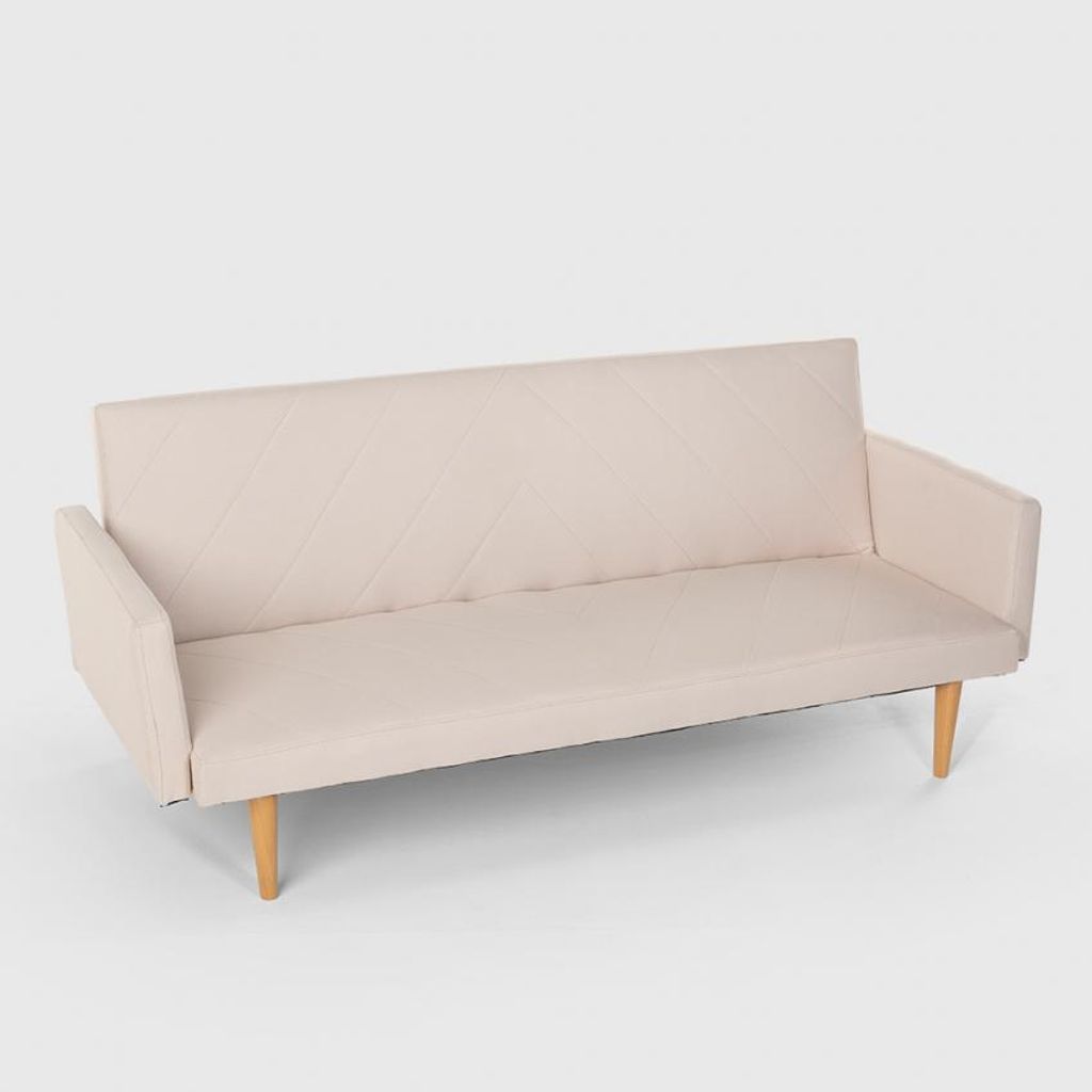 3-Sitzer-Click-Clac-Stoff-Liegesofa Nordic Design Perla - Beige